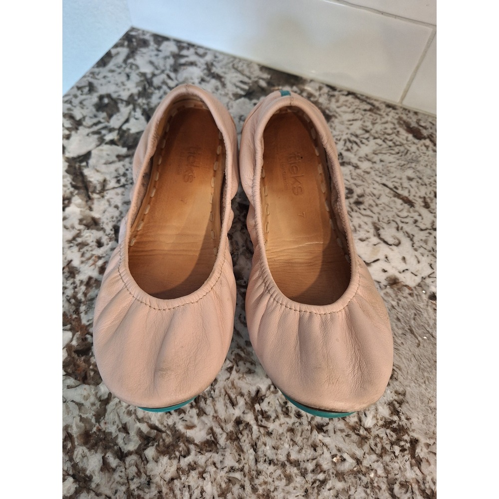 TIEKS by Gavrieli Ballerina Pink Blush Soft Leather Ballet Flats Women Size 7‎